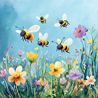 Fünf fleissige Bienchen Fingerspiel für Kinder