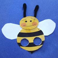 Biene-Fingerpuppe - basteln fur Kinder in der Vorschule