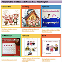 Die drei kleinen Schweinchen Wochenplan