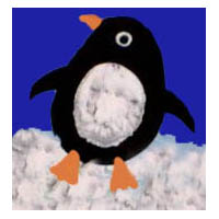 Pinguin-Kartoffeldruck