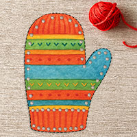 Handschuh – Mal- und Fädelspaß