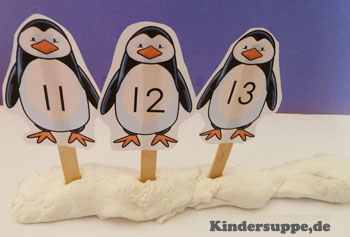 Pinguine: Zahlenreihe 1-10 lernspiel 