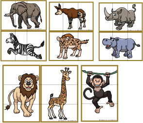 Safari-Tiere-Spiele Kindergarten