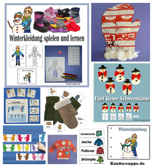 Winter und Winterkleidung Ideen fur Kindergarten