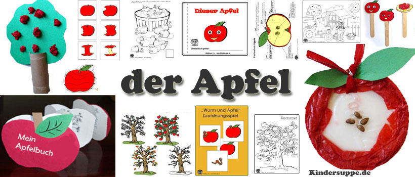 Apfel Bastelideen, Spiele, Lieder fur Kindergarten und Kita
