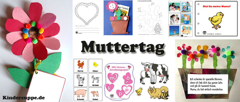 Muttertag Basteln und Spielen Ideen für Kindergarten und Kita