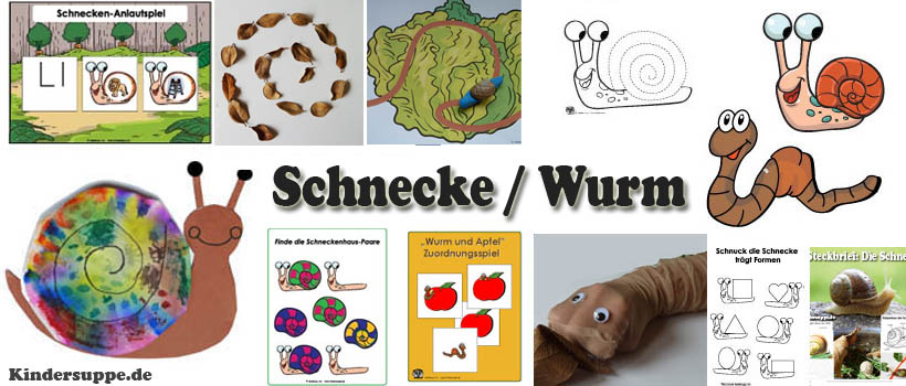 Wurm und Schnecke Basteln und Spiele Ideen fur Kindergarten und Kita