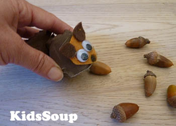 Eichhörnchen-Eichel - Feinmotorik-Spiel fur Kinder