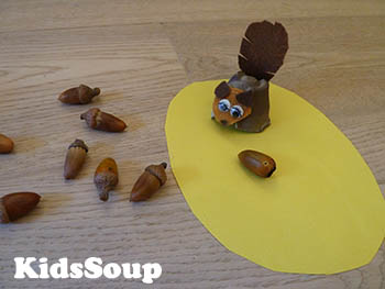 Eichhörnchen-Eichel - Feinmotorik-Spiel fur Kinder