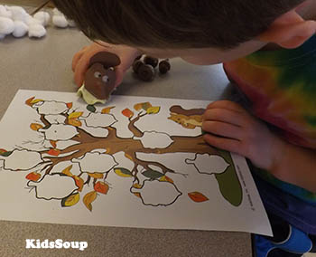 Eichhörnchen-Eichel - Feinmotorik-Spiel fur Kinder