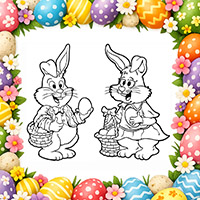 Osterhasen - Ausmalbilder