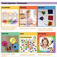 Farben entdecken - Wochenplan